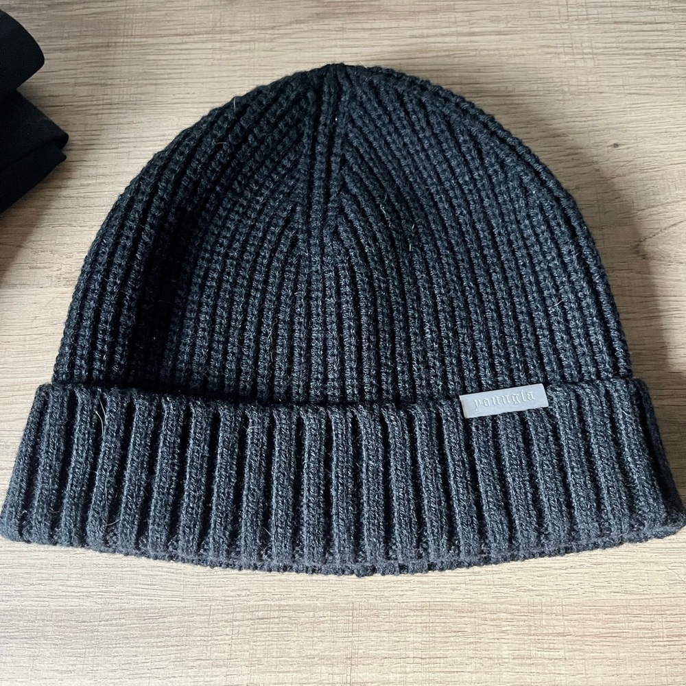 YoungLA Black Knit Beanie